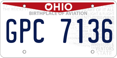 OH license plate GPC7136
