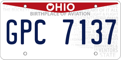 OH license plate GPC7137