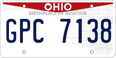 OH license plate GPC7138