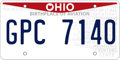 OH license plate GPC7140