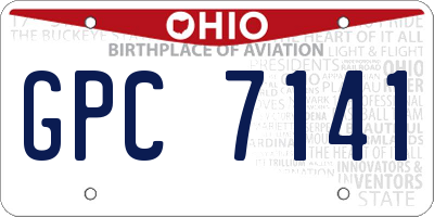 OH license plate GPC7141