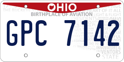 OH license plate GPC7142