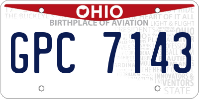 OH license plate GPC7143
