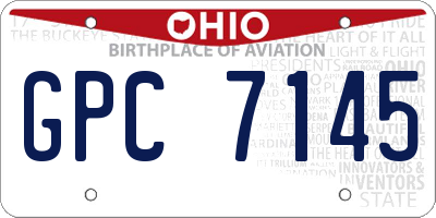OH license plate GPC7145
