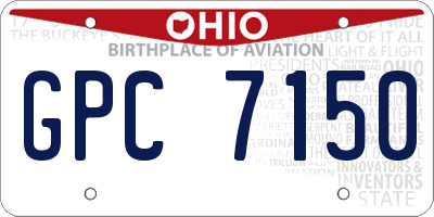 OH license plate GPC7150