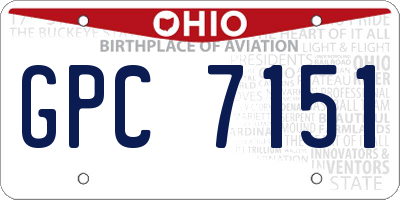 OH license plate GPC7151