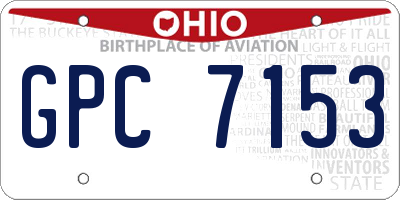 OH license plate GPC7153