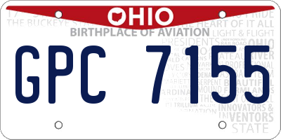 OH license plate GPC7155