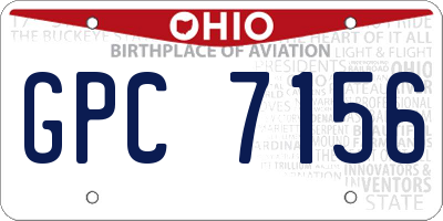 OH license plate GPC7156