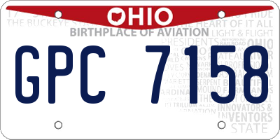 OH license plate GPC7158