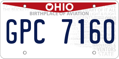 OH license plate GPC7160