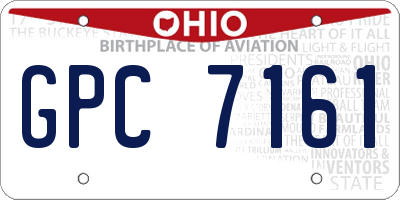 OH license plate GPC7161