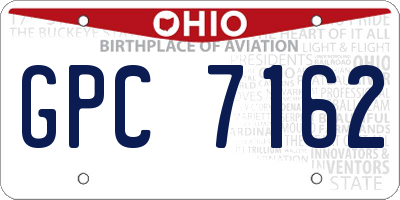 OH license plate GPC7162