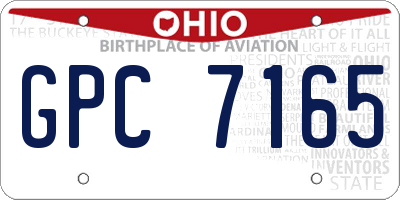 OH license plate GPC7165