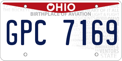 OH license plate GPC7169