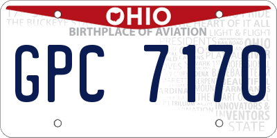 OH license plate GPC7170