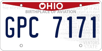 OH license plate GPC7171