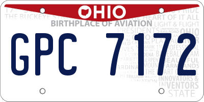 OH license plate GPC7172