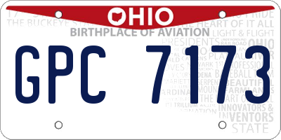 OH license plate GPC7173