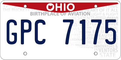 OH license plate GPC7175