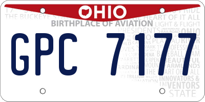 OH license plate GPC7177