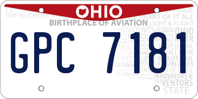 OH license plate GPC7181
