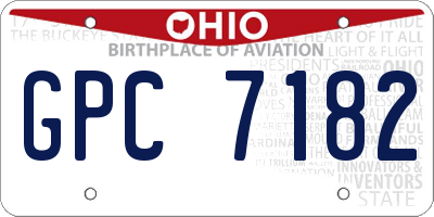 OH license plate GPC7182