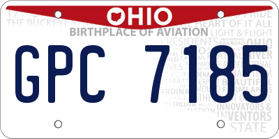 OH license plate GPC7185