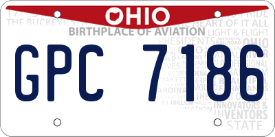 OH license plate GPC7186