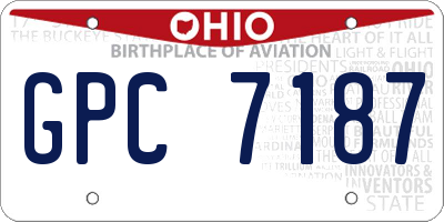 OH license plate GPC7187