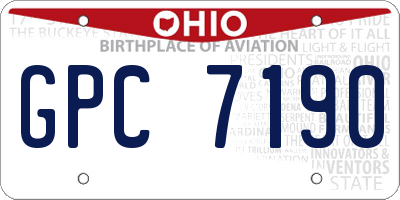OH license plate GPC7190