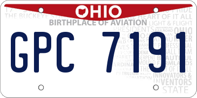 OH license plate GPC7191