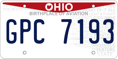 OH license plate GPC7193