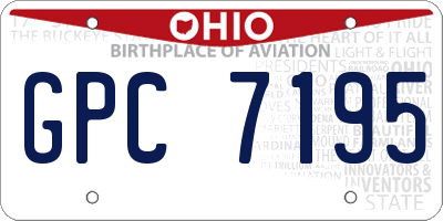 OH license plate GPC7195