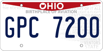 OH license plate GPC7200