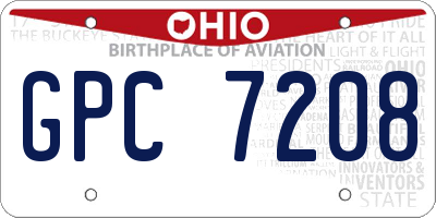 OH license plate GPC7208