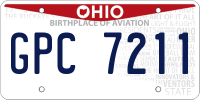 OH license plate GPC7211