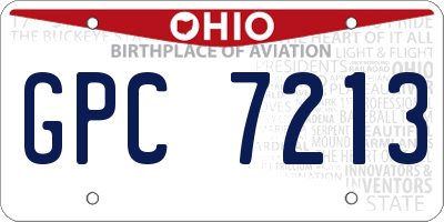 OH license plate GPC7213