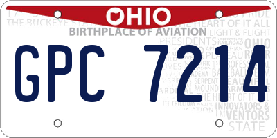 OH license plate GPC7214