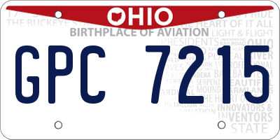 OH license plate GPC7215