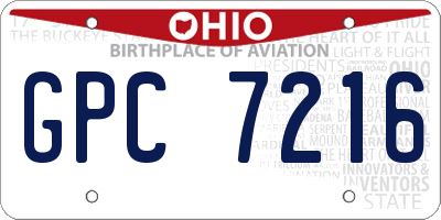 OH license plate GPC7216