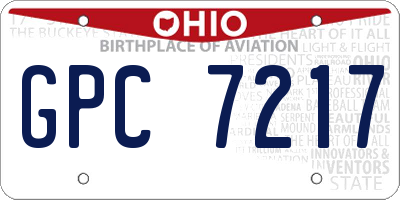 OH license plate GPC7217