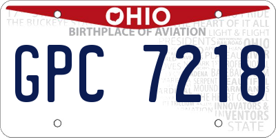 OH license plate GPC7218