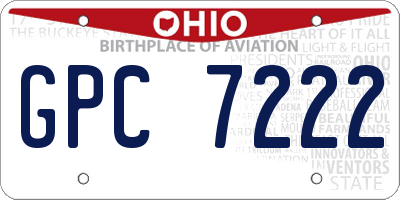 OH license plate GPC7222
