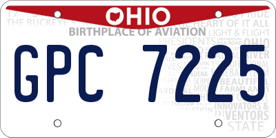 OH license plate GPC7225