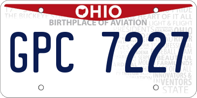 OH license plate GPC7227