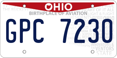 OH license plate GPC7230