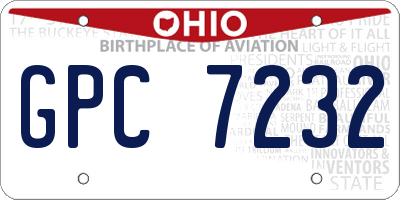 OH license plate GPC7232
