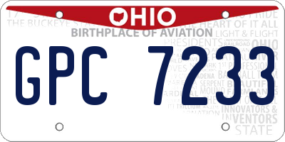 OH license plate GPC7233