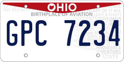 OH license plate GPC7234